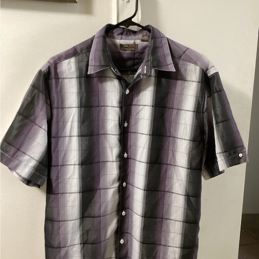 Cafe Luna’s Men's Black and White Plaid Shirt